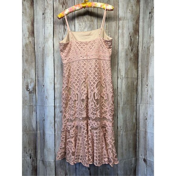 Lulu’s Unlimited Love Lace Trumpet Midi Dress Dusty Pink Wedding Europe Size XL - Picture 3 of 8